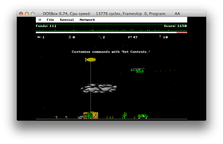 Armor Alley, PC-DOS version, 1990 (running in DOSBox)